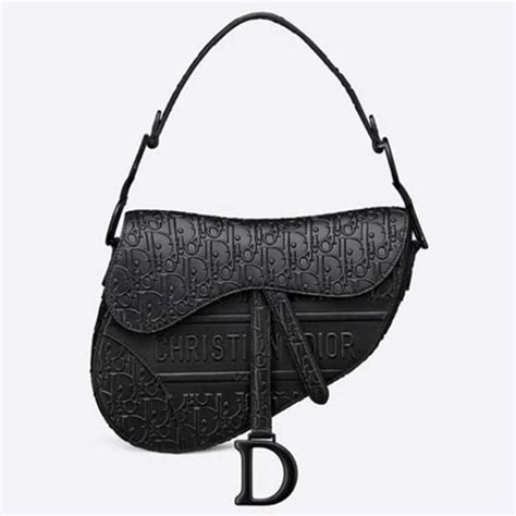 dior embossed saddle bag